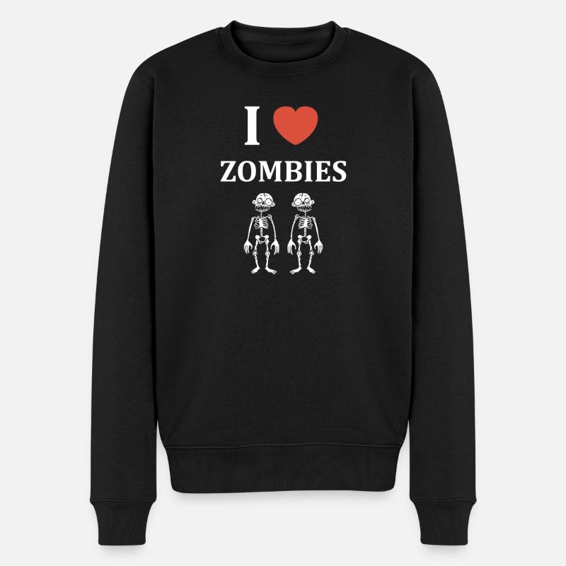 Zombies squelettes amusants pour Halloween - Pull Premium bio Homme - noir