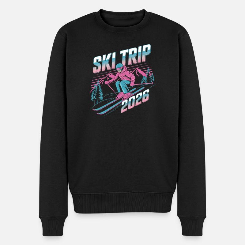 Skireise 2026 Illustration - Männer Premium Bio Pullover - Schwarz