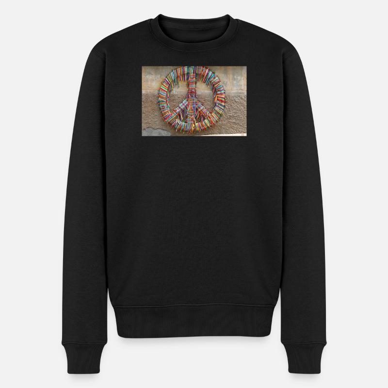 Peace is international - Männer Premium Bio Pullover - Schwarz