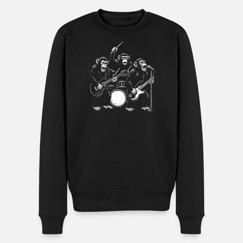Illustration du Rocking Monkey Band - Pull Premium bio Homme - noir