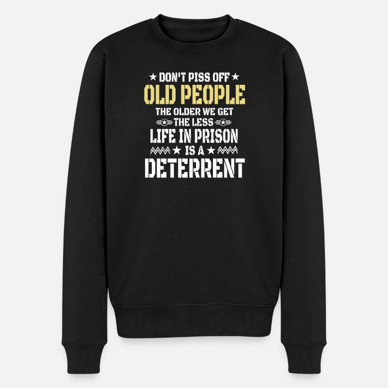 Lustige alte Leute - Männer Premium Bio Pullover - Schwarz