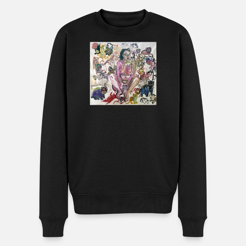It´s a Cat World - Männer Premium Bio Pullover - Schwarz