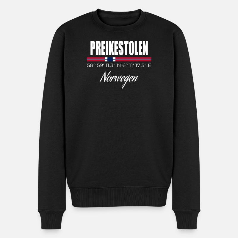 Preikestolen - Männer Premium Bio Pullover - Schwarz