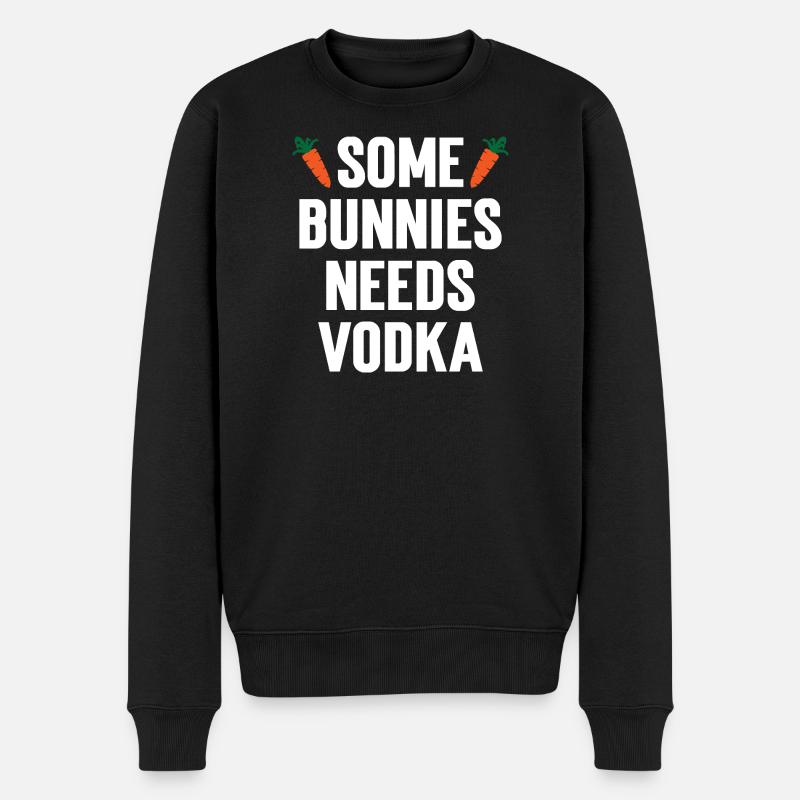 Humor Bunnies Wodka - Männer Premium Bio Pullover - Schwarz