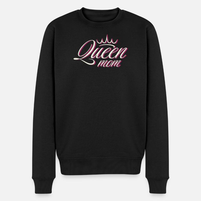 Krone Queen Mama T-Shirt Design - Männer Premium Bio Pullover - Schwarz