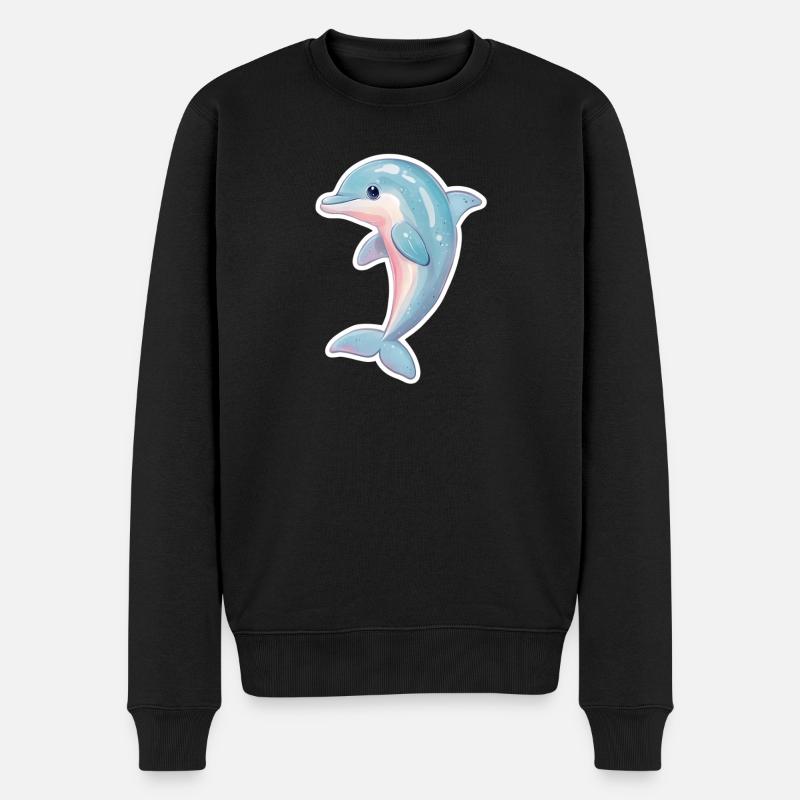 Delfin - Männer Premium Bio Pullover - Schwarz