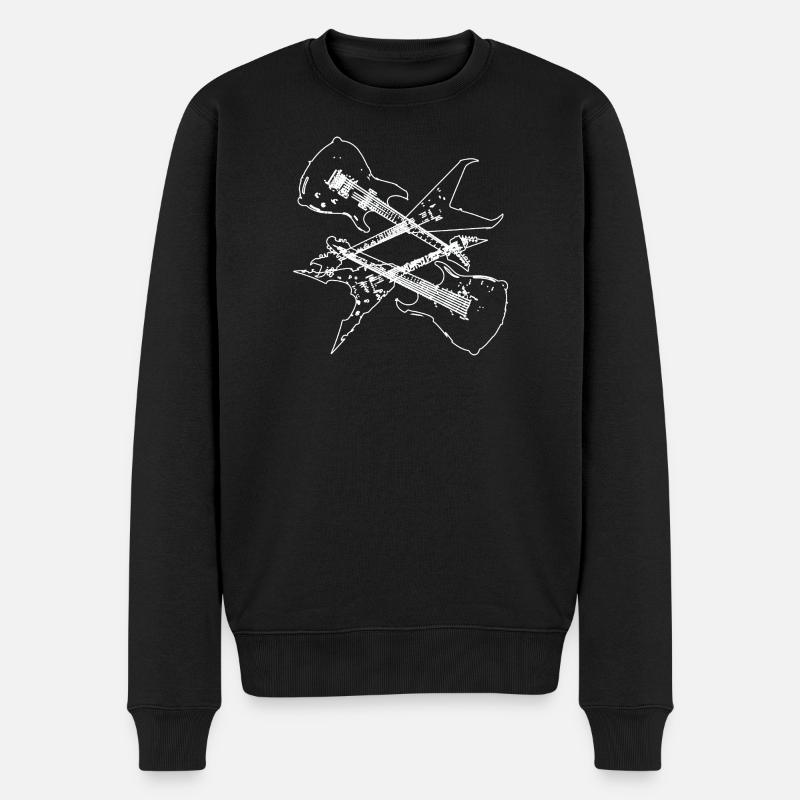 Kompositionsdesign für E-Gitarren - Männer Premium Bio Pullover - Schwarz