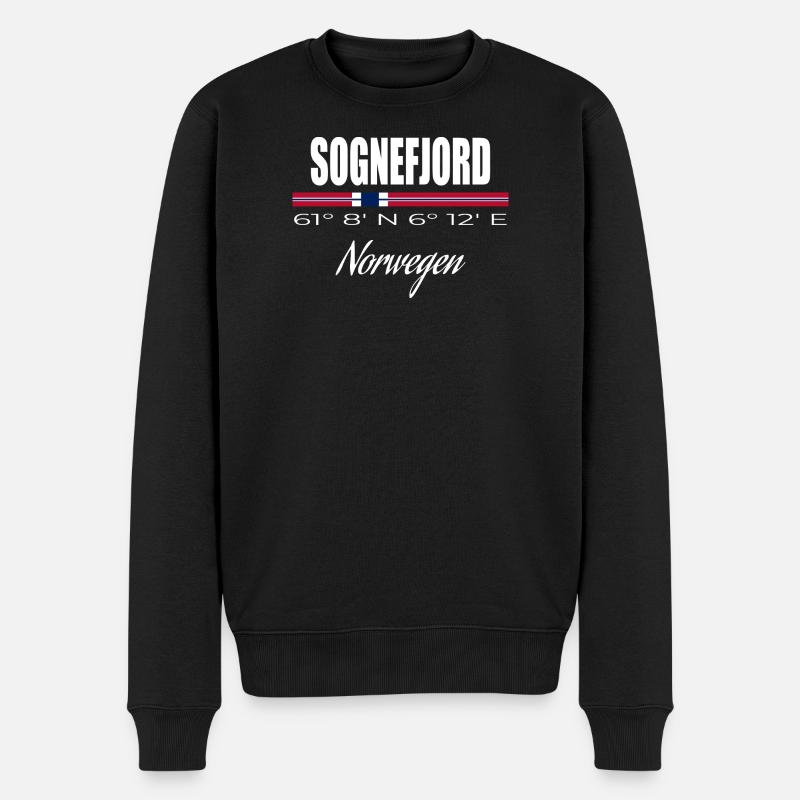 Sognefjord - Männer Premium Bio Pullover - Schwarz