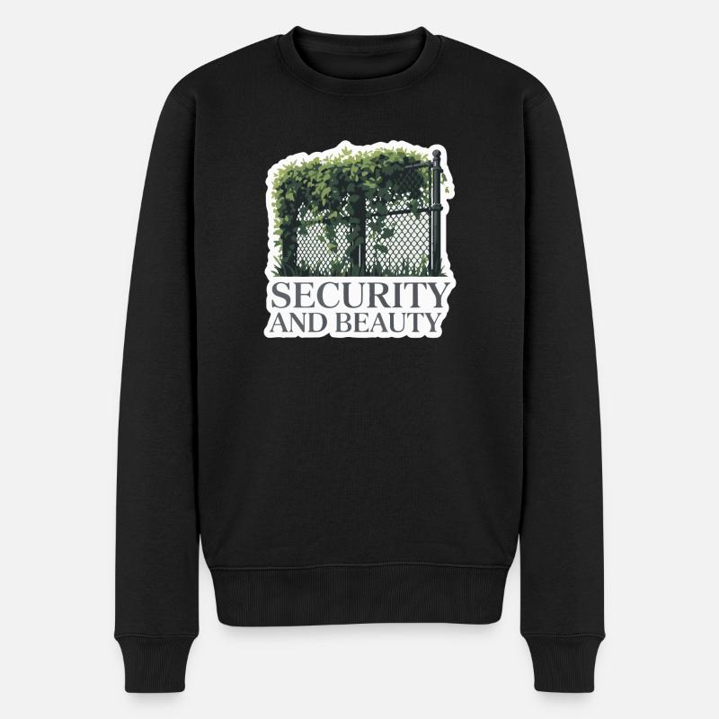 Bewachtes Gartenzaun-Design - Männer Premium Bio Pullover - Schwarz