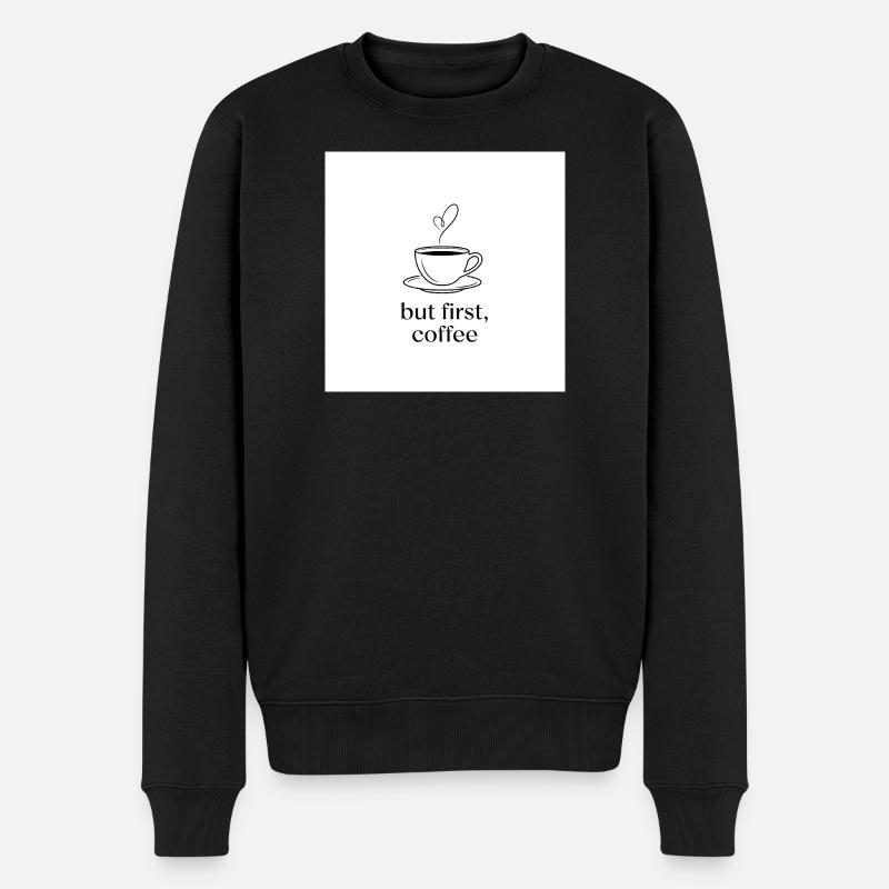 Café Minimaliste avec Cœur - Pull Premium bio Homme - noir