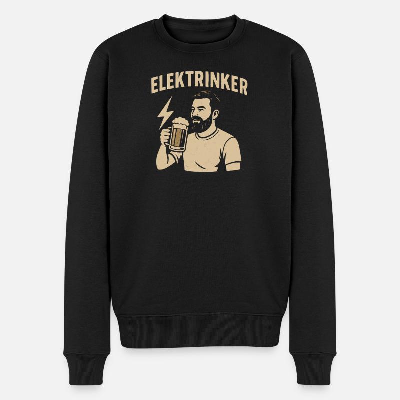 Elektrinker – Lustiger Spruch Geschenk Elektriker - Männer Premium Bio Pullover - Schwarz