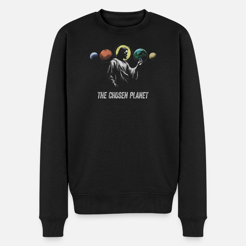 Der auserwählte Planet Künstlerisches Design - Männer Premium Bio Pullover - Schwarz