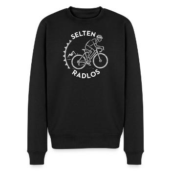 Selten Radlos MTB Rennrad Fahrrad Motiv - Männer Premium Bio Pullover - Schwarz - Vorne - Nico (187cm)