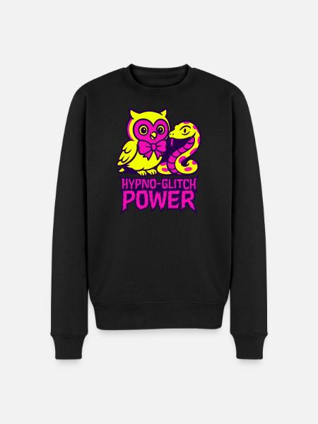 Hypno Glitch Owl and Snake - Men's Premium Organic Jumper - black