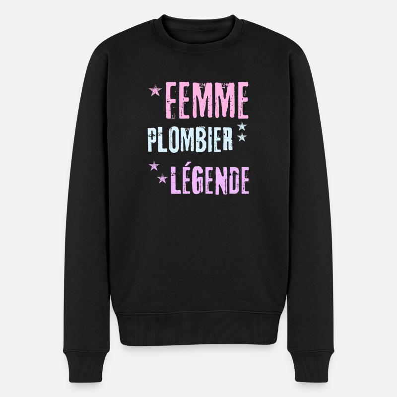 Legendäre Klempnerin - Männer Premium Bio Pullover - Schwarz