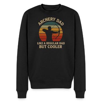 Bogenschießen Papa Retro Sonnenuntergang Design - Männer Premium Bio Pullover - Schwarz - Vorne - Nico (187cm)