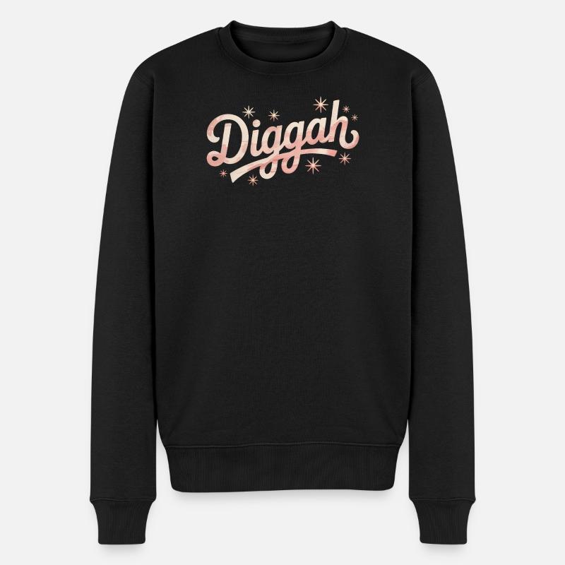 Diggah - Funny Memes - Männer Premium Bio Pullover - Schwarz