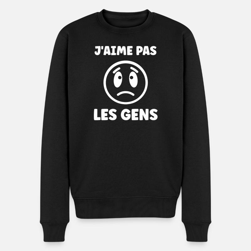 J'aime pas les gens - Pull Premium bio Homme - noir