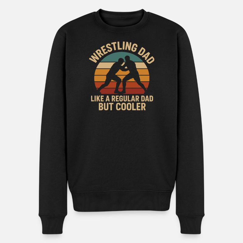 Wrestling Papa Tribute T-Shirt - Männer Premium Bio Pullover - Schwarz