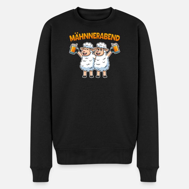 Schafe Männerabend Bier Schaf Mähnnerabend - Männer Premium Bio Pullover - Schwarz