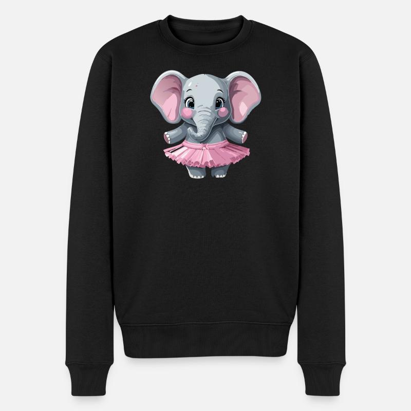 Elefant_im_Tuettue2 - Männer Premium Bio Pullover - Schwarz