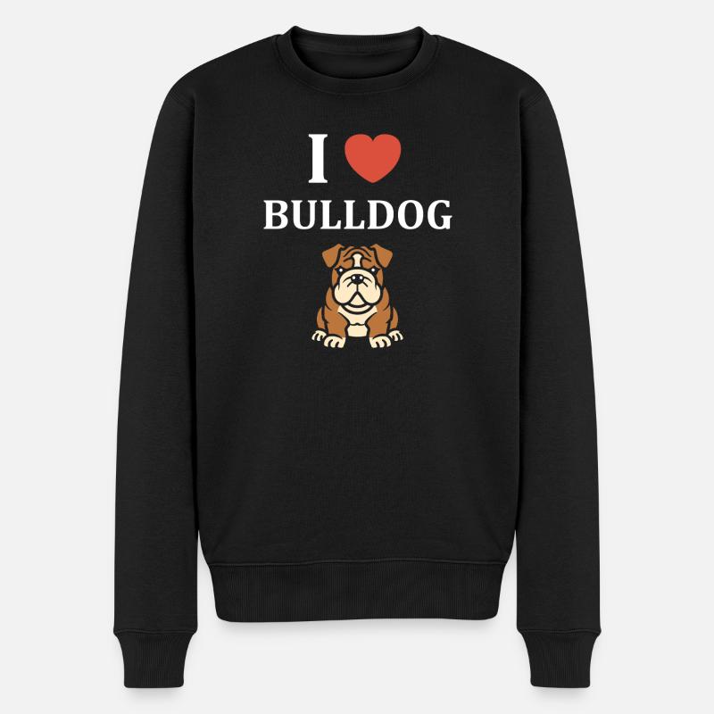 Portrait de Bulldog Expressif - Pull Premium bio Homme - noir