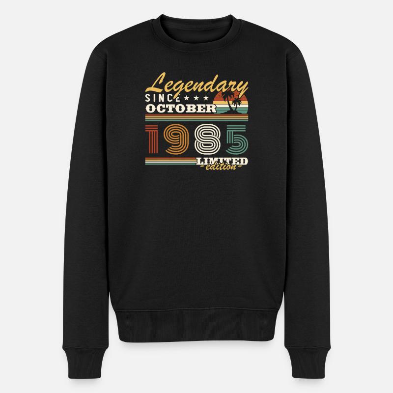 Octobre 1985 Vinatge Retro Cadeau Anniversaire - Pull Premium bio Homme - noir
