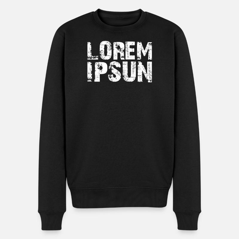 LOREM_IPSUN - Männer Premium Bio Pullover - Schwarz