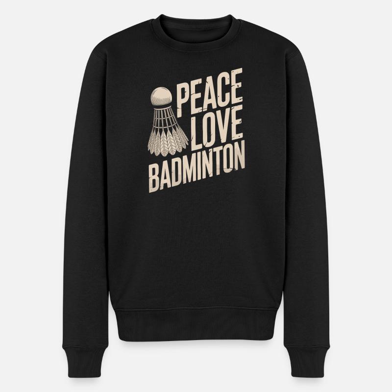 Conception de badminton Peace Love - Pull Premium bio Homme - noir