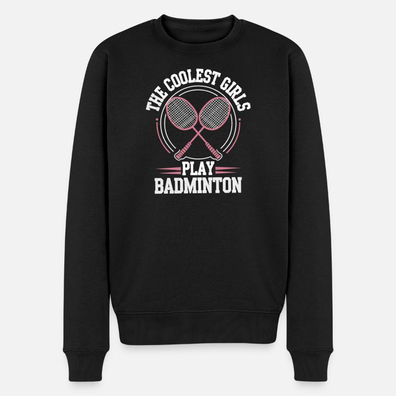 Conception de fille de badminton - Pull Premium bio Homme - noir