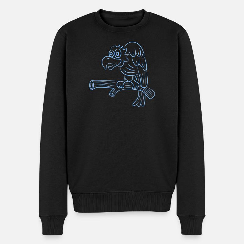 Lustiger Geier - Männer Premium Bio Pullover - Schwarz