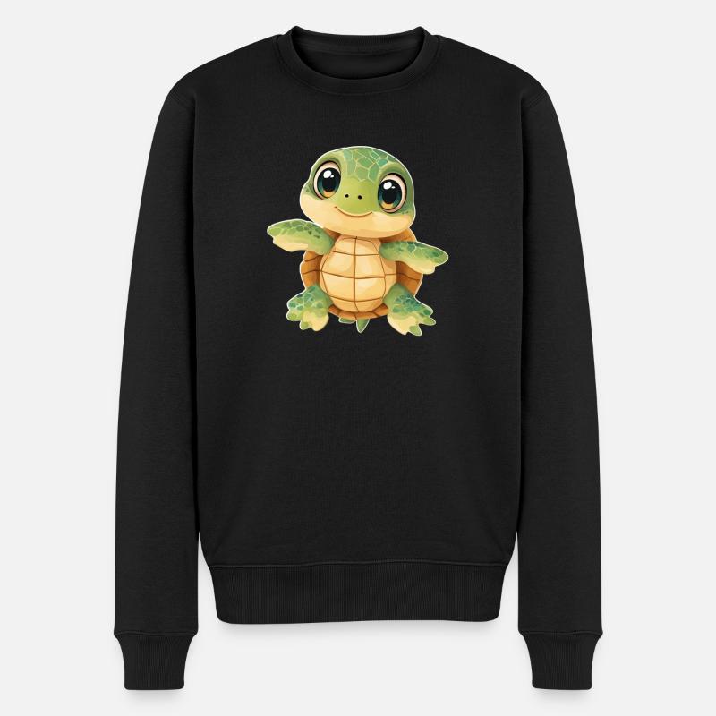 Schildkröte - Männer Premium Bio Pullover - Schwarz