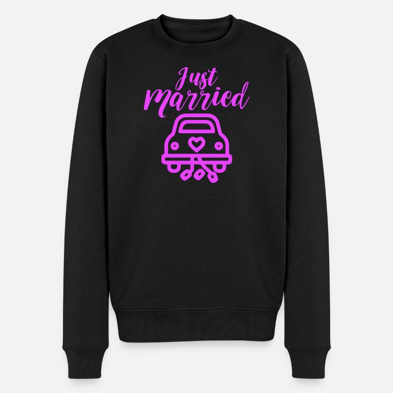 Just Married Hochzeitsauto Hochzeit - Männer Premium Bio Pullover - Schwarz