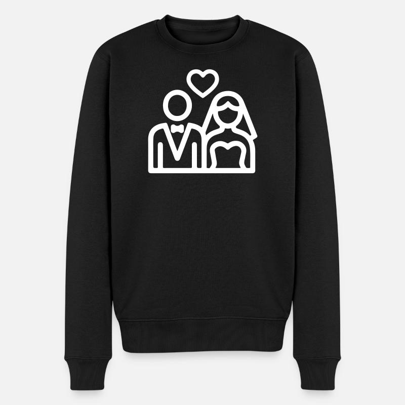 Brautpaar Ehepaar Hochzeit - Männer Premium Bio Pullover - Schwarz