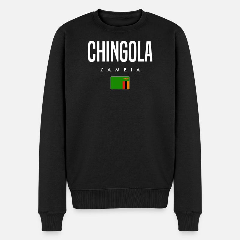 Chingola Sambia - Männer Premium Bio Pullover - Schwarz