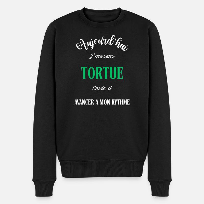 J'me sens Tortue , envie d'avancer a mon rythme - Pull Premium bio Homme - noir