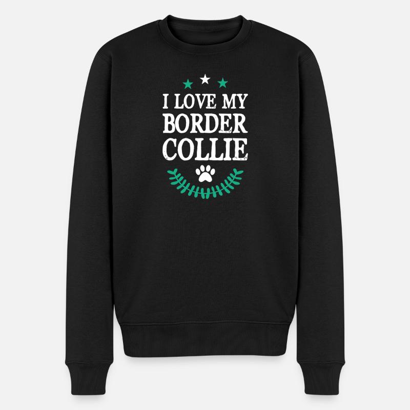 BORDER_COLLIE - Männer Premium Bio Pullover - Schwarz
