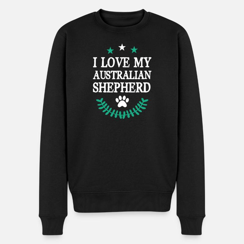 AUSTRALIAN SHEPHERD - Männer Premium Bio Pullover - Schwarz