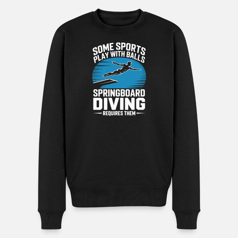 Kunstspringen Turmspringer Sprungbrett - Männer Premium Bio Pullover - Schwarz