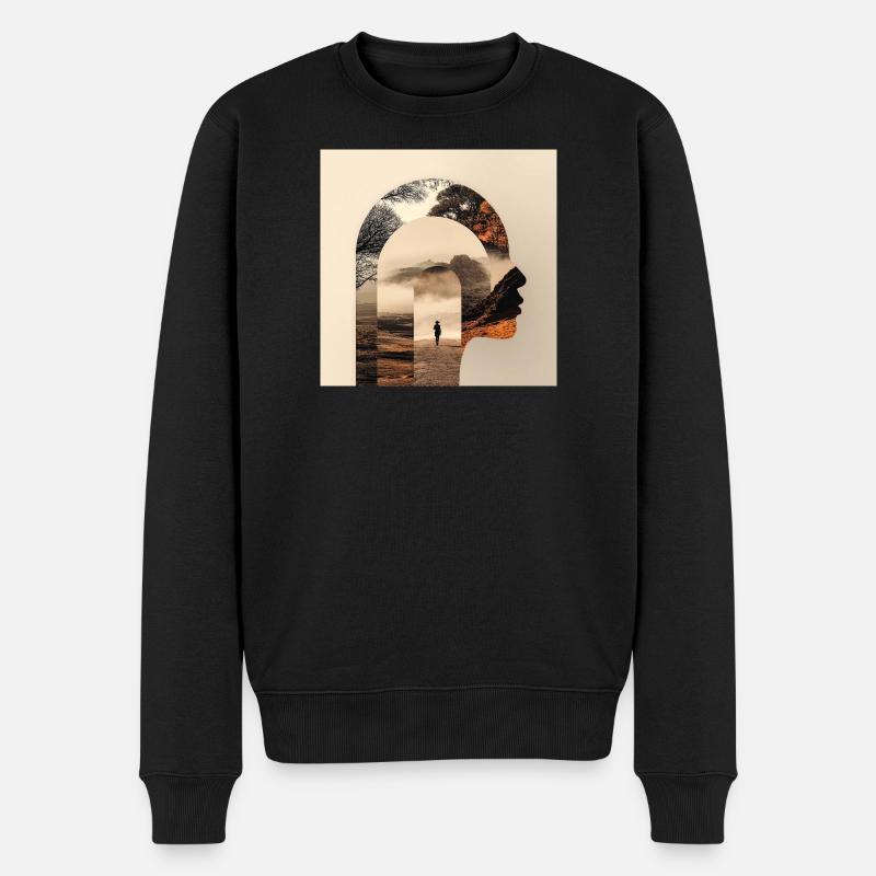 Silhouette Nature Counseling Design - Männer Premium Bio Pullover - Schwarz