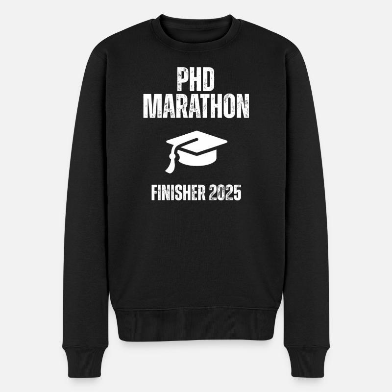 PhD Marathon Finisher 2025 - Männer Premium Bio Pullover - Schwarz