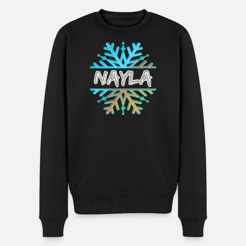 Nayla Nayla - Männer Premium Bio Pullover - Schwarz