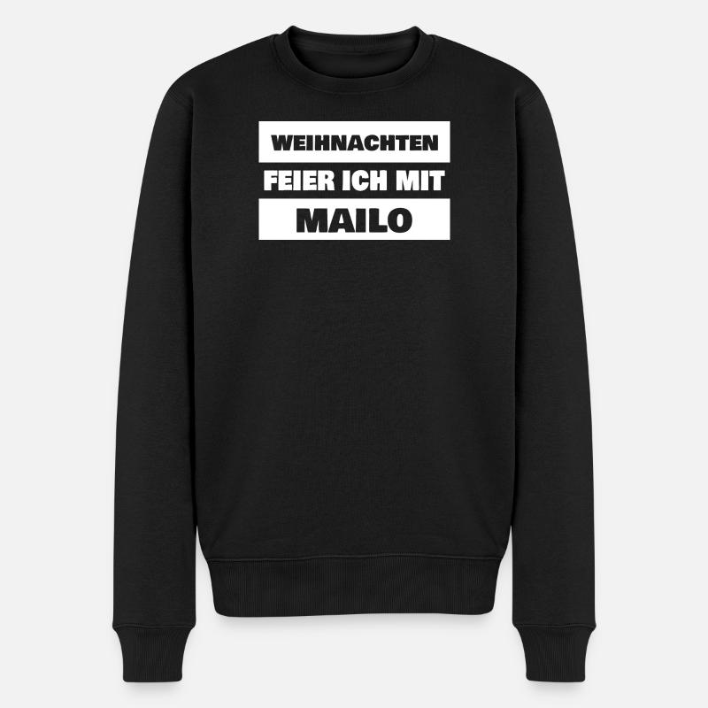 Vorname Mailo - Männer Premium Bio Pullover - Schwarz