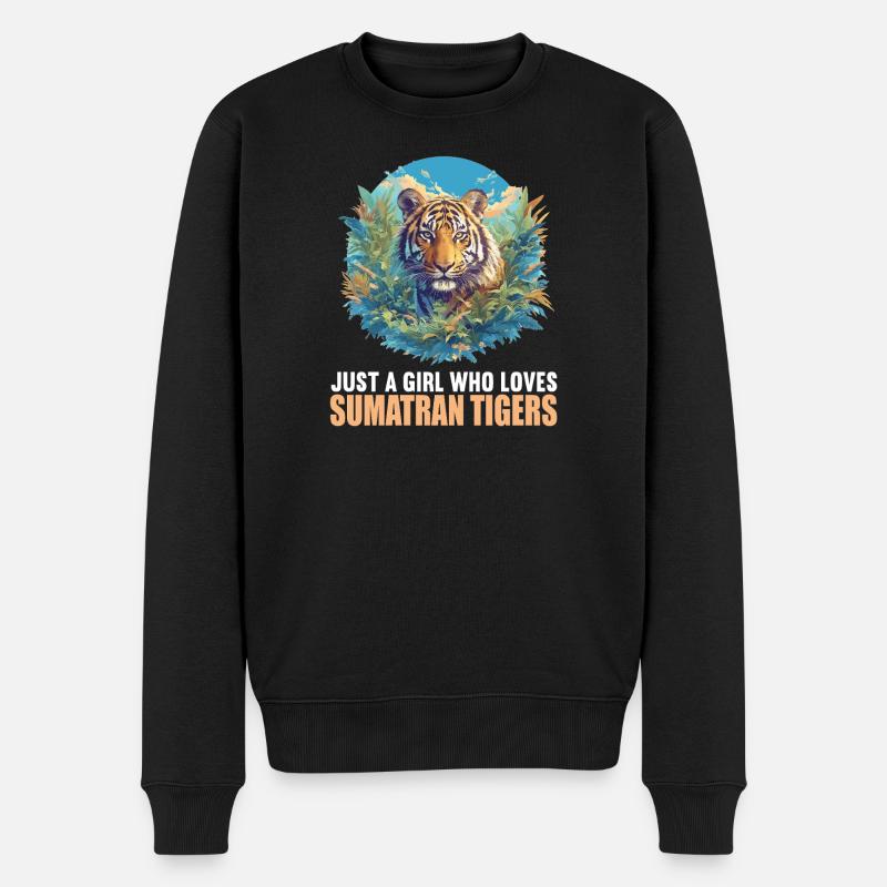 Sumatra-Tiger - Männer Premium Bio Pullover - Schwarz