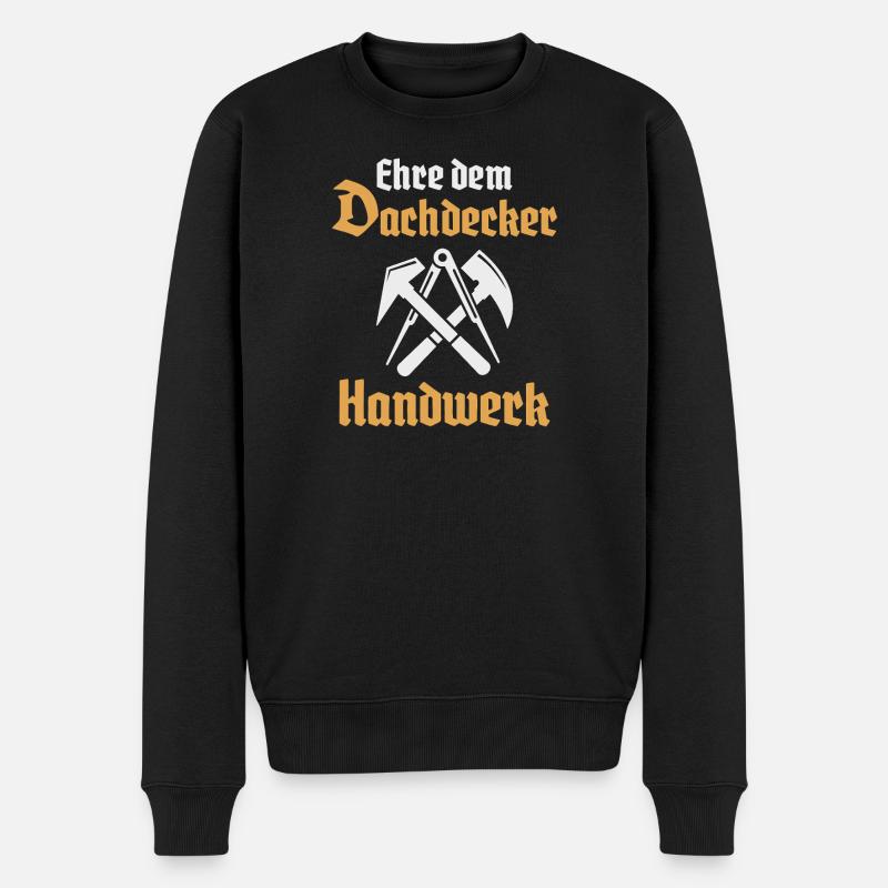 Dachdecker Handwerk Zunftzeichen - Männer Premium Bio Pullover - Schwarz