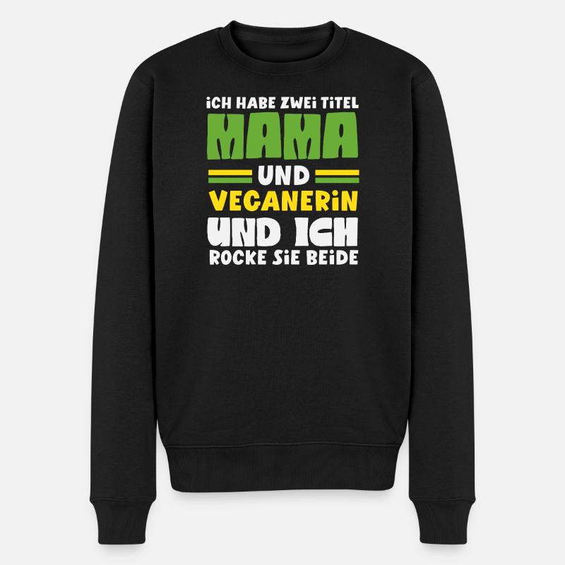 Achtung Ich Bin Veganer Lustiges Veganer Geschenk - Männer Premium Bio Pullover - Schwarz