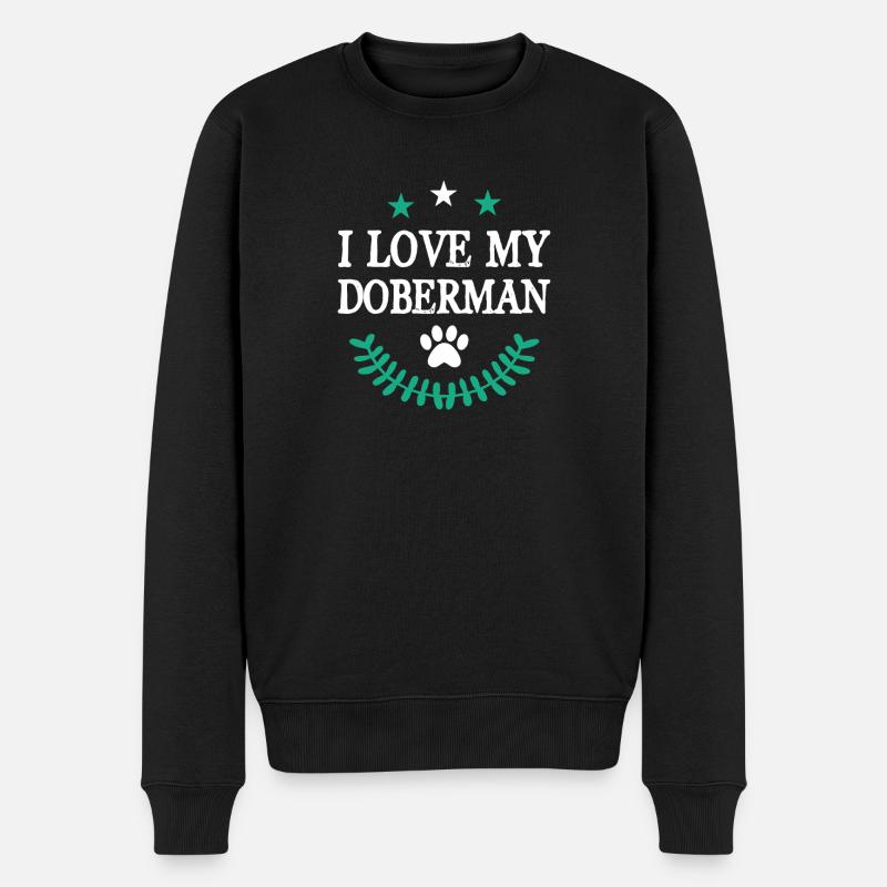 J’adore mon Doberman - Pull Premium bio Homme - noir