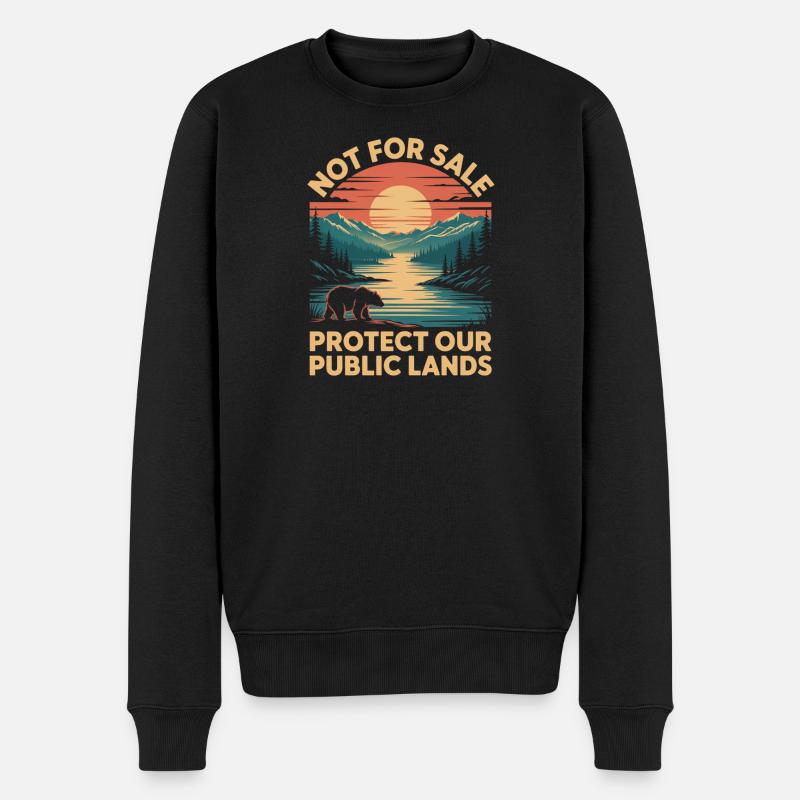 Pas à vendre Protégez nos terres publiques - Pull Premium bio Homme - noir