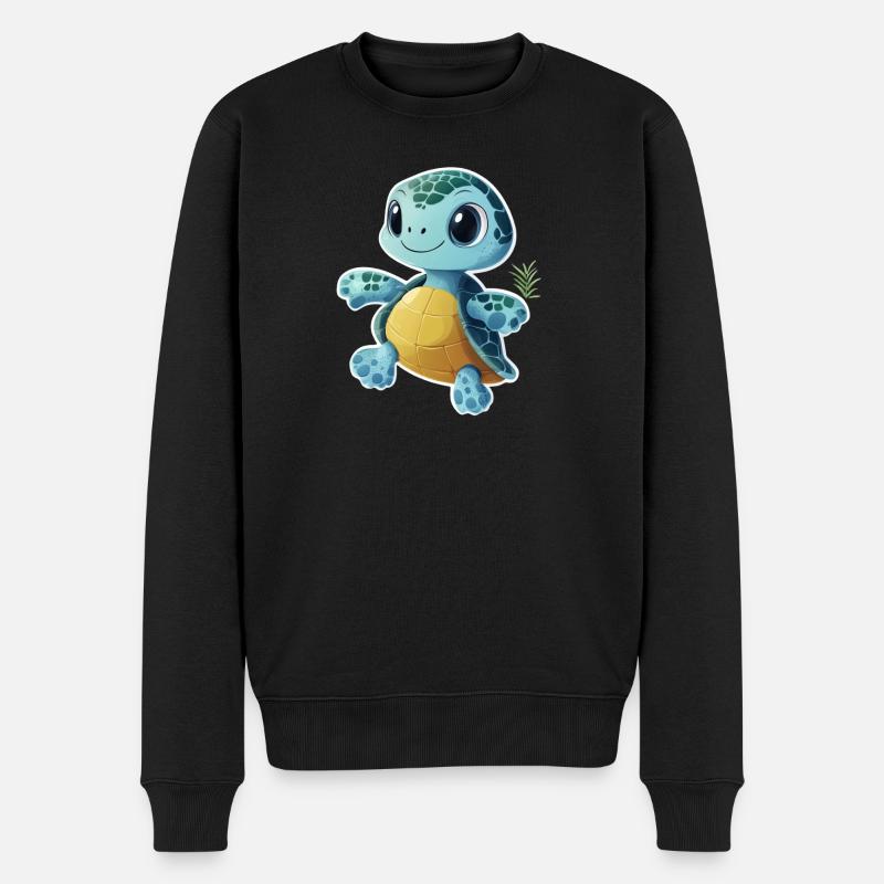 Schildkröte - Männer Premium Bio Pullover - Schwarz