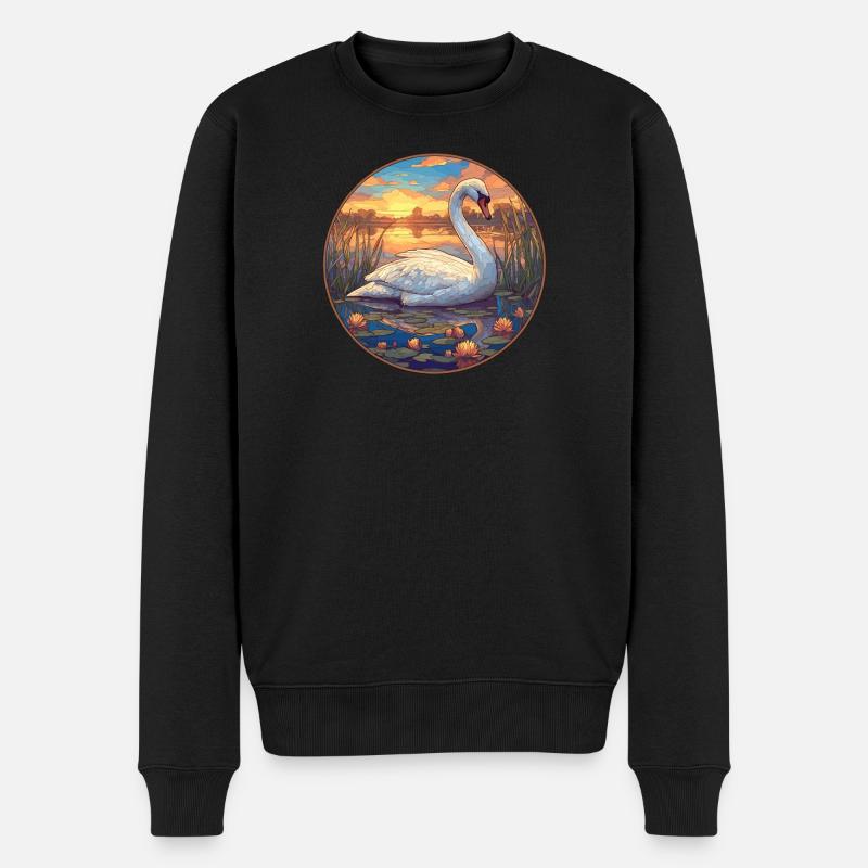 Cygnes Cygne - Pull Premium bio Homme - noir